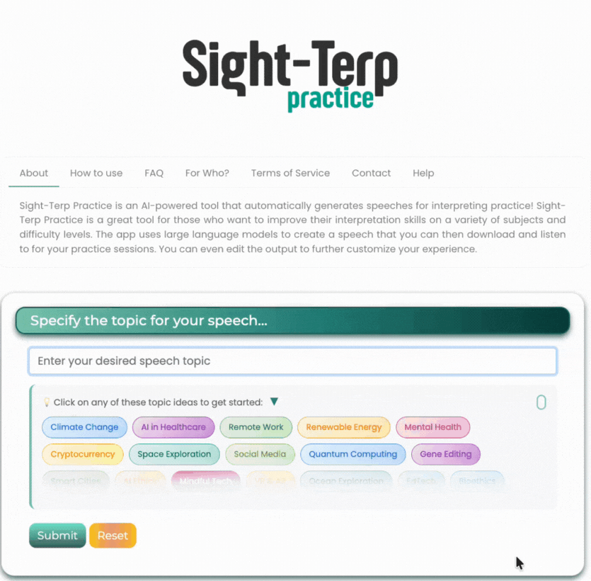 Practice as you like Demo