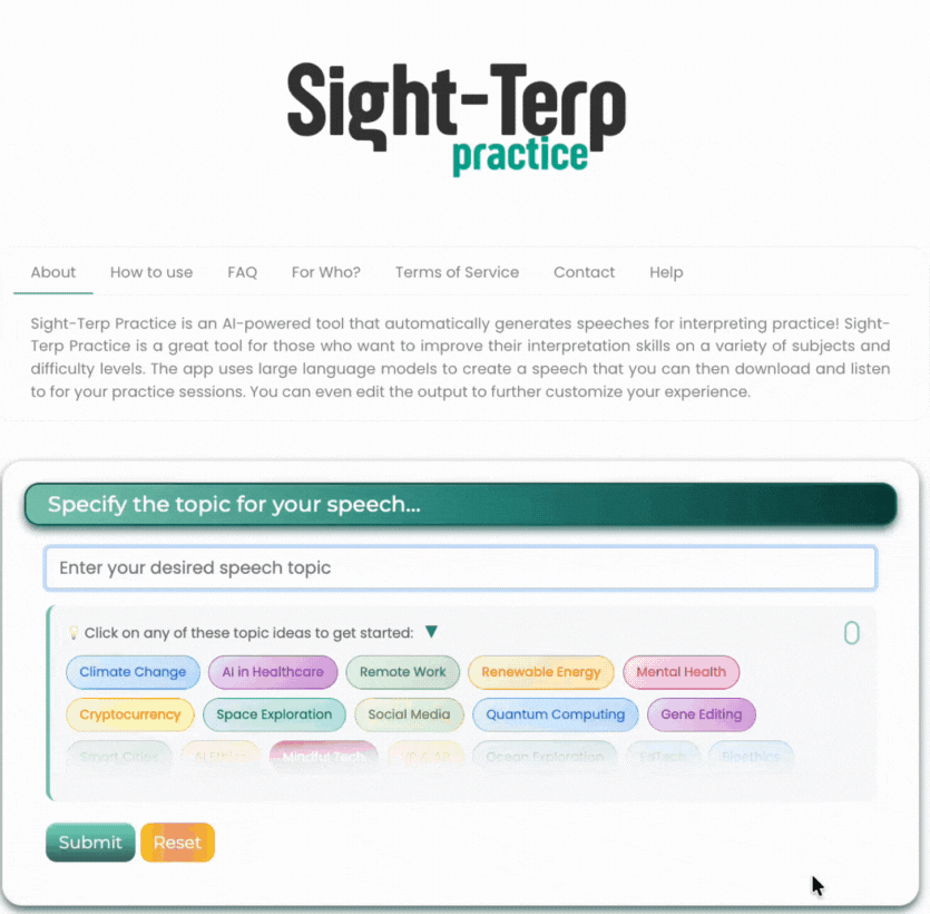Sight-Terp Practice Demo
